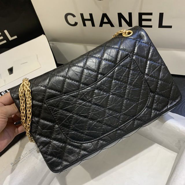 Chanel女包 37587# Chanel經典復古大象紋牛皮口蓋鏈包 方扣系列 Chanel鏈條單肩斜挎包  djc3985